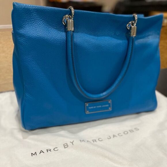 MARC JACOBS TOTE HANDBAG PURSE Blue - Picture 2 of 11